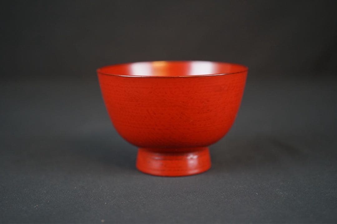 角偉三郎 作 朱 座椀 六つ星 最晩年作 希少作 紙箱 共布 茶懐石道具