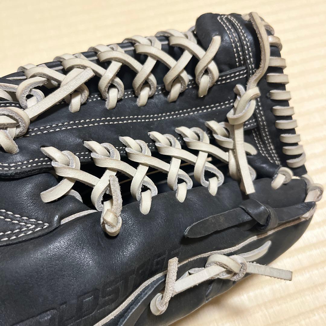 美品　アシックス　軟式　グローブ　黒　②