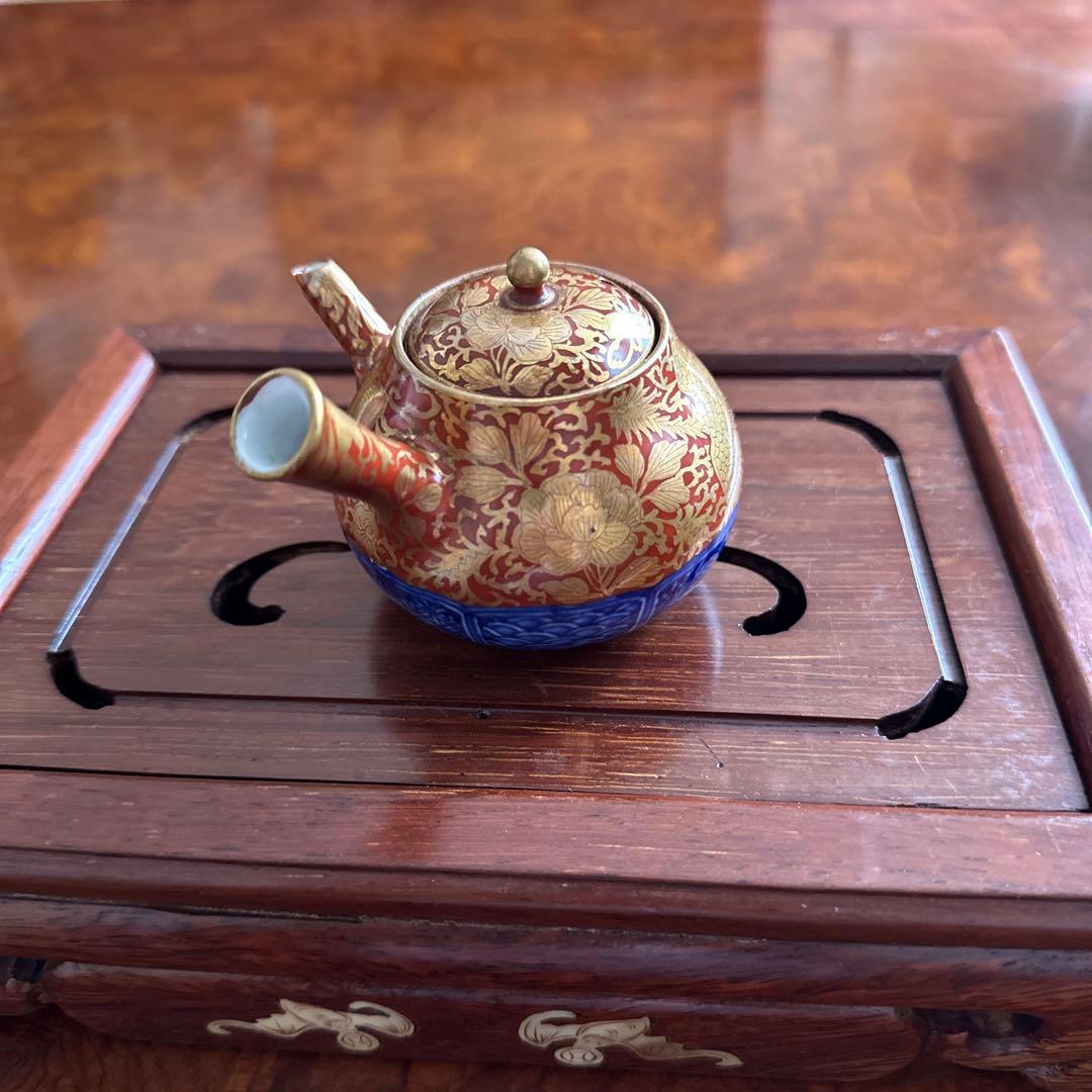 大日本永楽造　古美術　赤絵金襴手　染付急須　骨董品