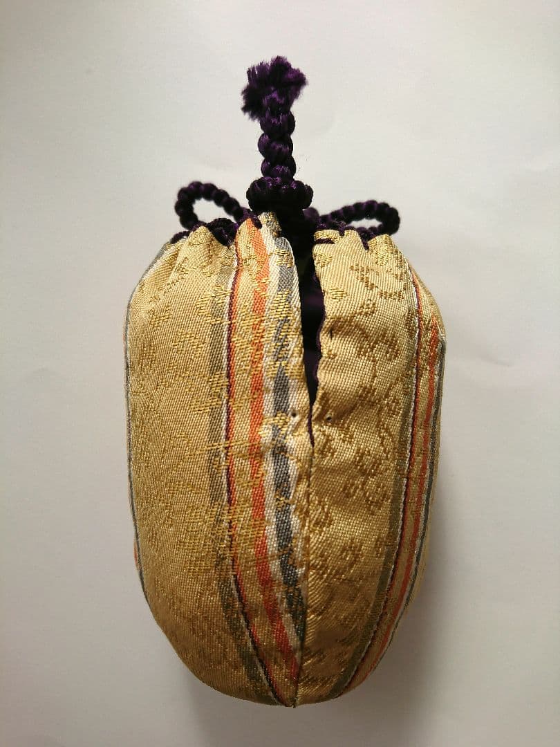 【肩衝茶入】茶道具 仕覆 御稽古物 濃茶点前 濃茶器 膳所焼 金襴 陶器 壺