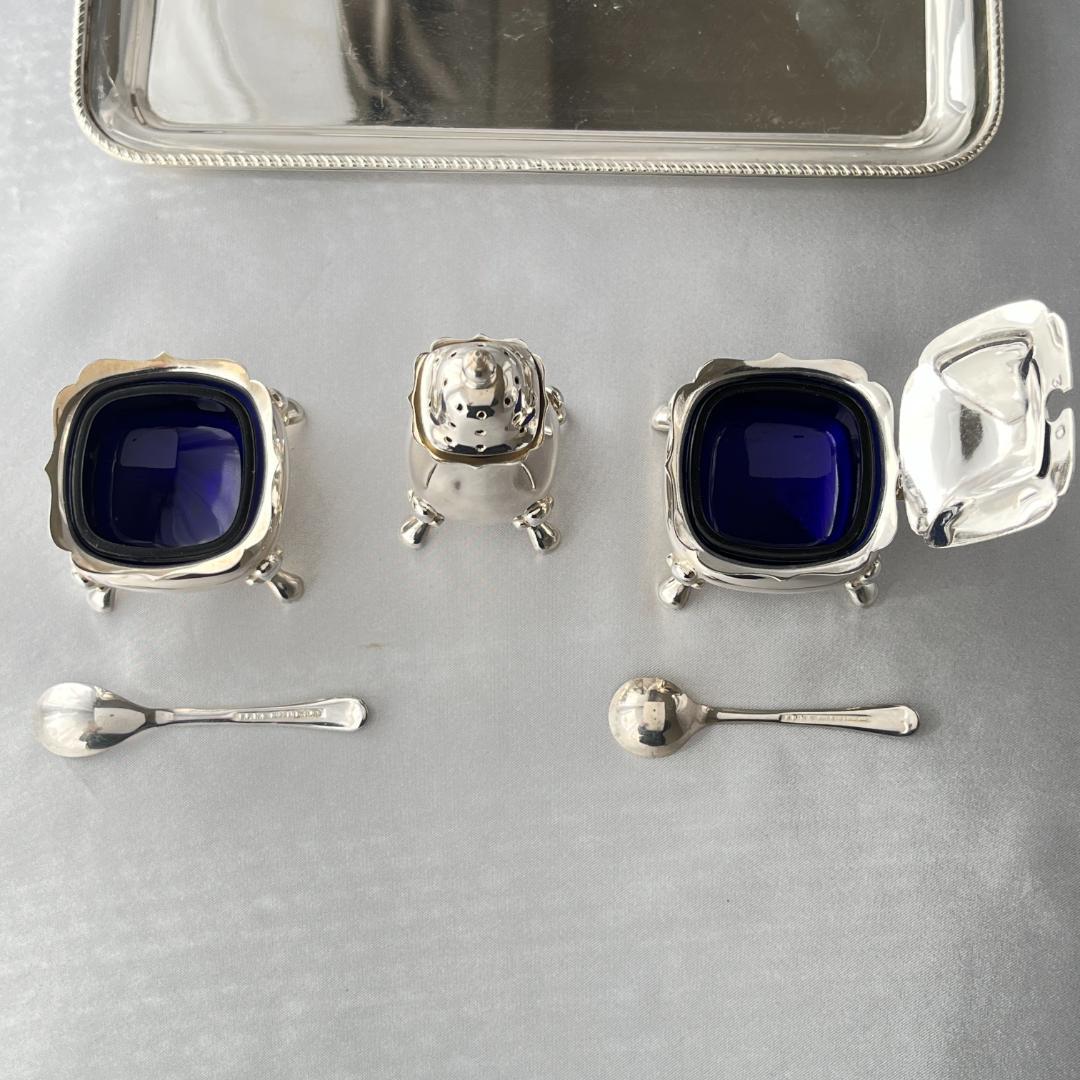 【英国】コンディメントセット【シルバープレート】バチェラー