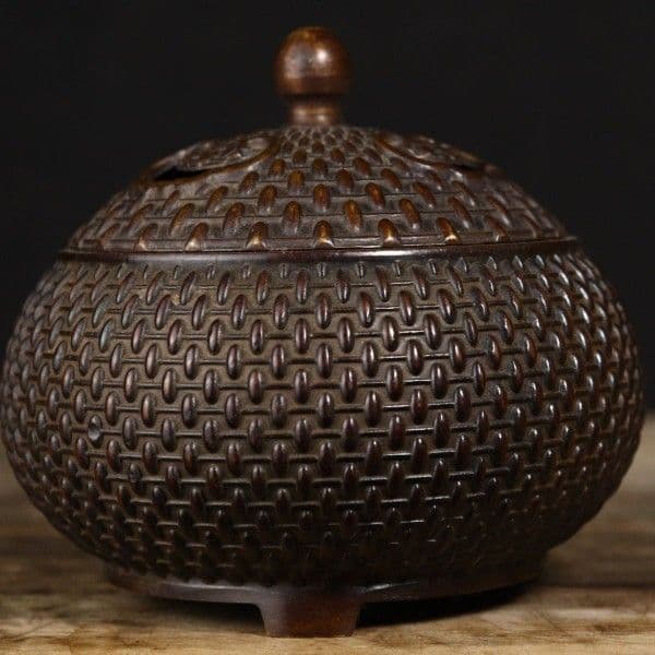 銅製 香炉 三足祥雲薫炉 卓上炉 沈香炉 檀香炉 茶道香炉 工芸品 置物