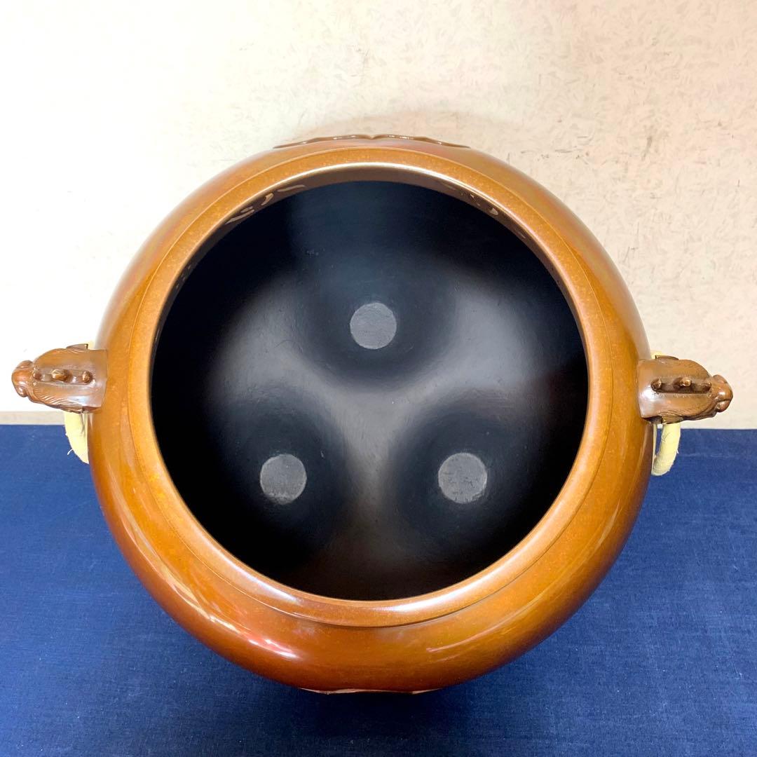 未使用 風炉 茶釜 電熱器 人間国宝 高橋敬典 唐銅鬼面風炉 野々田電熱器 敷板