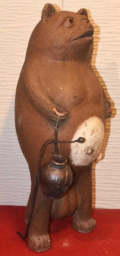 n*e様 貴重な常滑焼　狸　松下衛作　タヌキの置物　78ｃｍ●250303-03