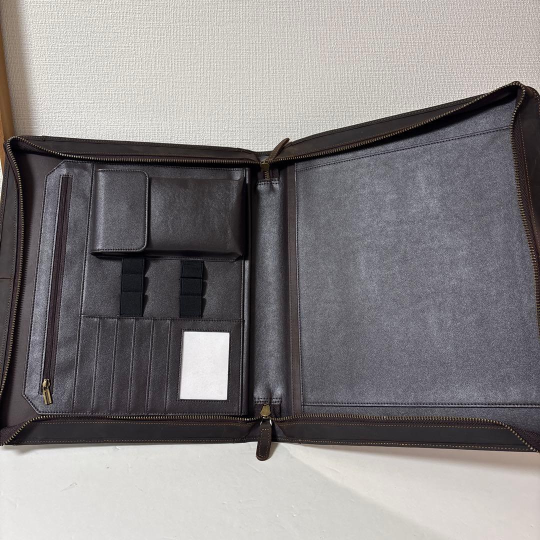 レザービジネスiPadジッパーフォルダー多機能会議ドキュメントホルダーオフィス