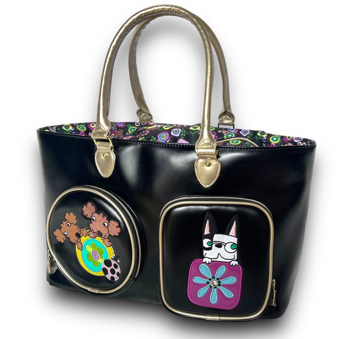 新品未使用　mu スポーツ 花柄刺繍　レザー　ボストンバッグ ゴルフバック