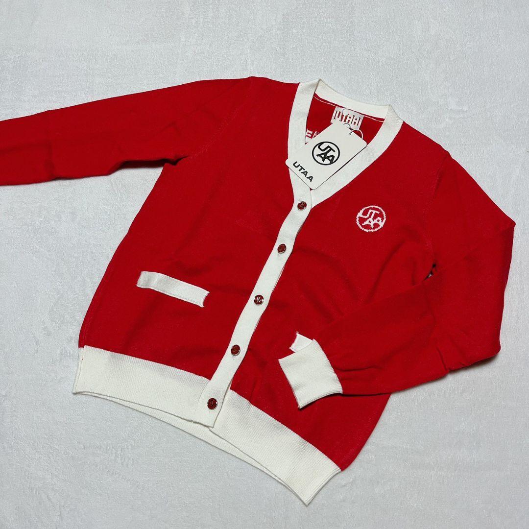 新品　UTAA　ユタ　ゴルフ　カーディガン　レッド　M　レディース