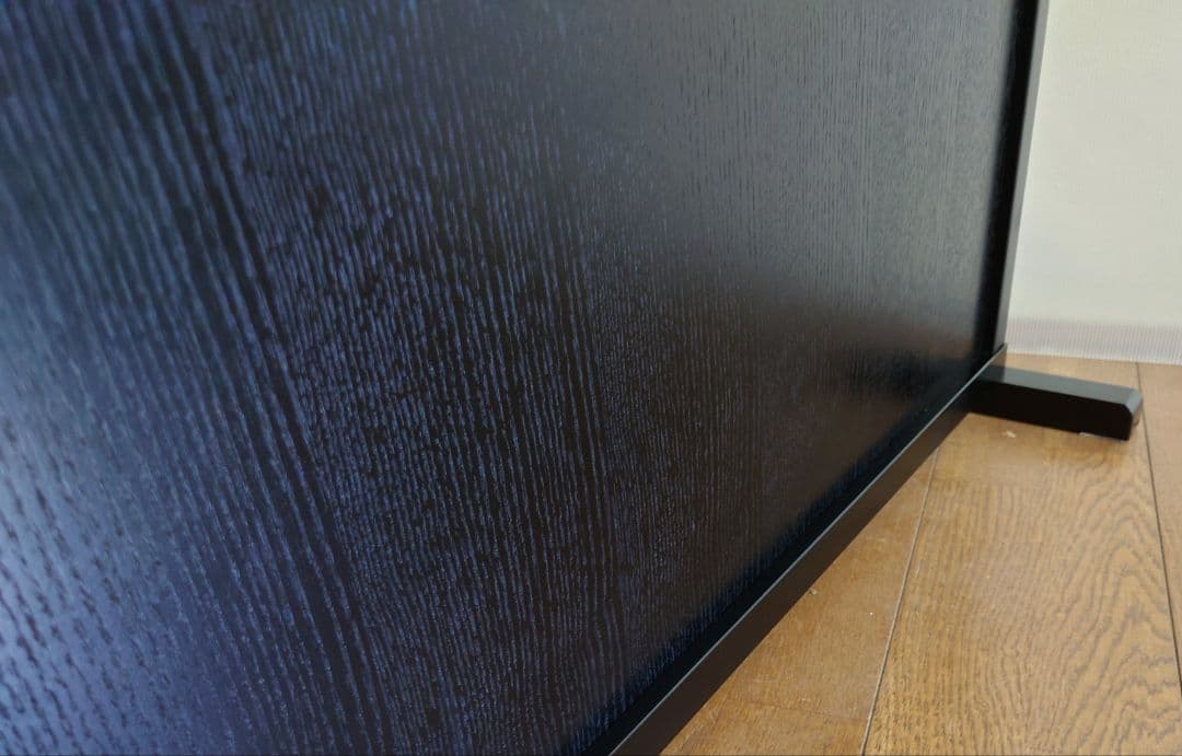 衝立　ブラック　格子状和風衝立　シンプル　１枚式パーテーション　ブラック塗装③