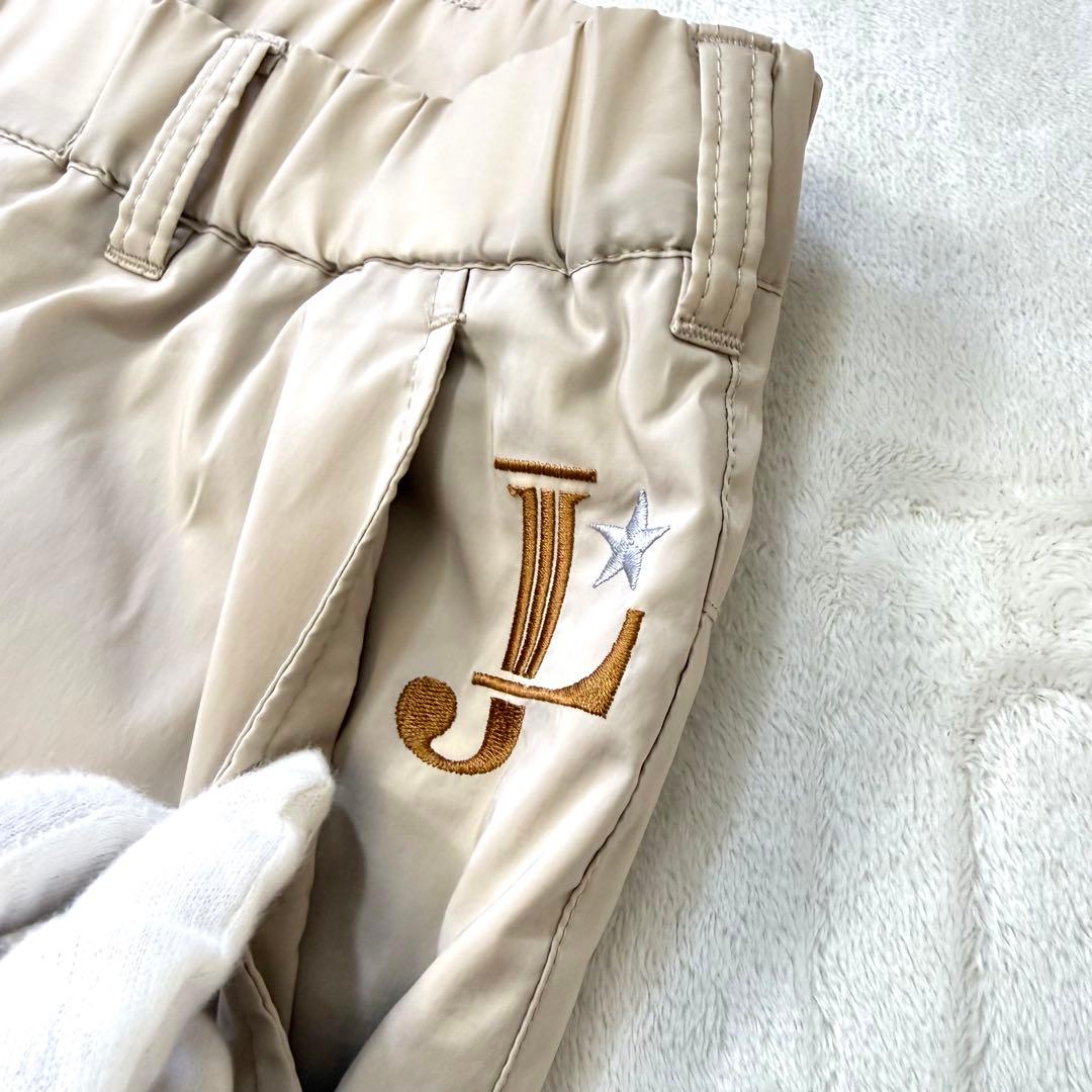 BEAMS GOLF 刺繍ロゴ 防寒中綿 ウエストゴム 暖パンツ L ベージュ