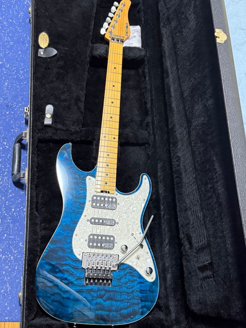 ギター SCHECTER EX-V CTM/FRT BKAQ