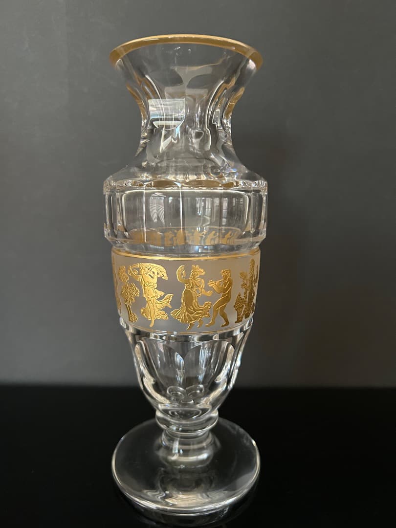 花瓶 (クリスタル 金色装飾)