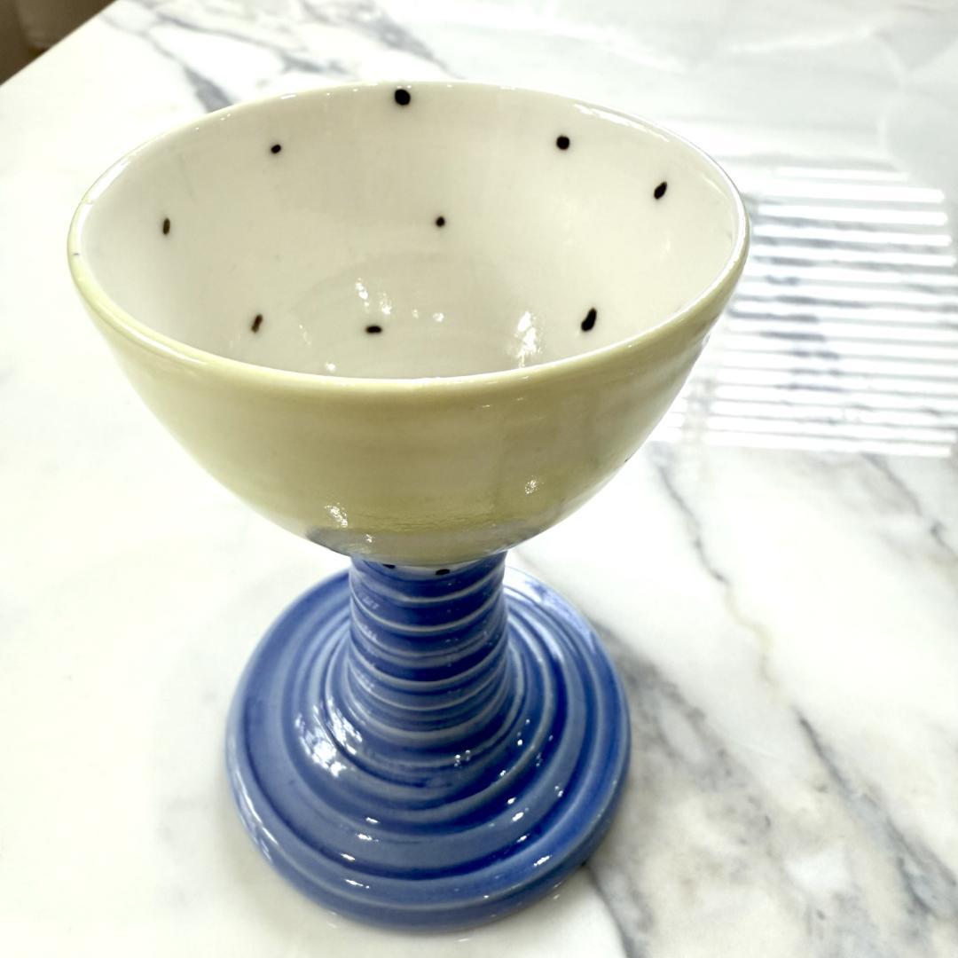 デンマークの作家物　陶器製カクテルグラス、小ゴブレット 5個セット