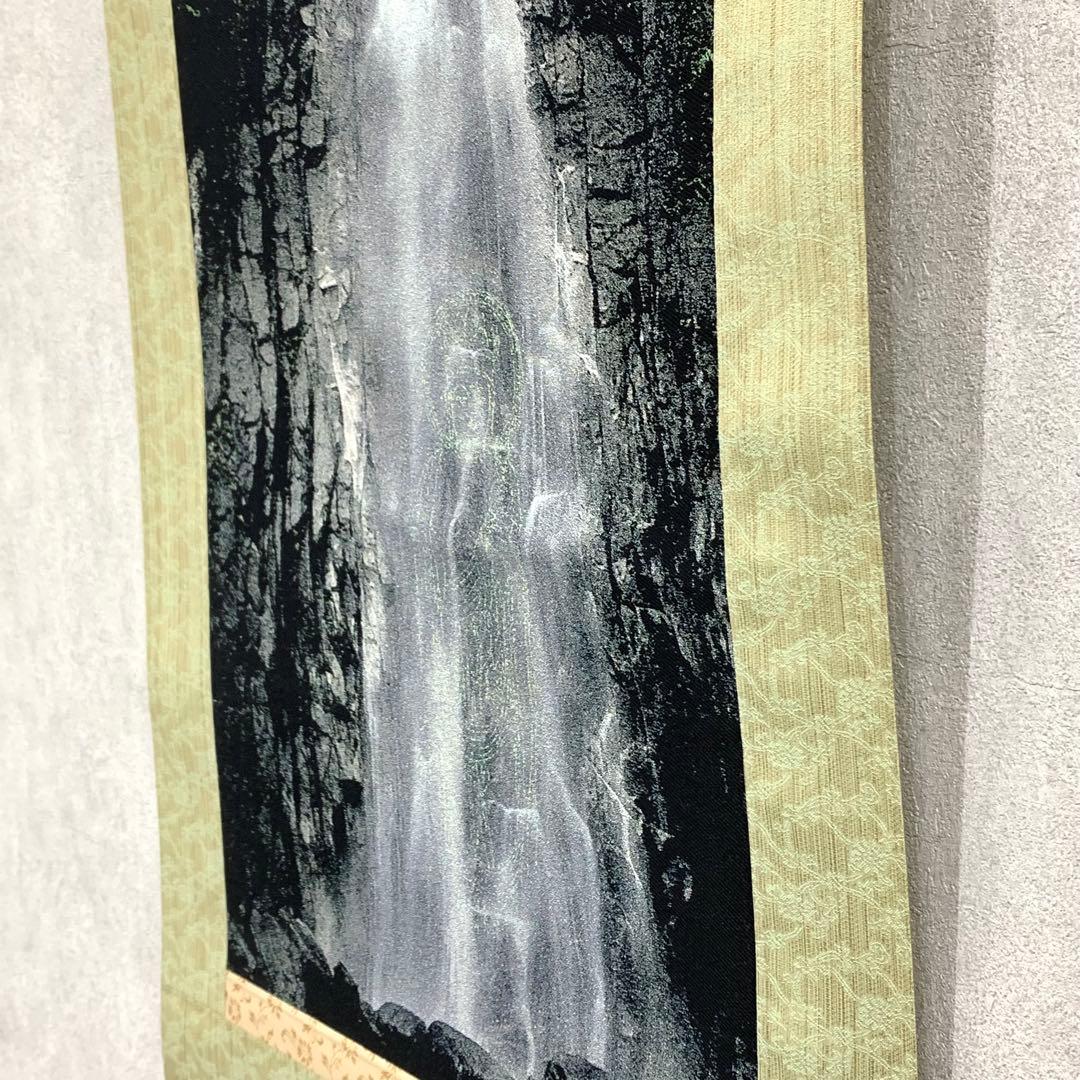 掛軸 那智の滝観音出現御軸 青岸渡寺 織絵 木箱 太巻 A-19