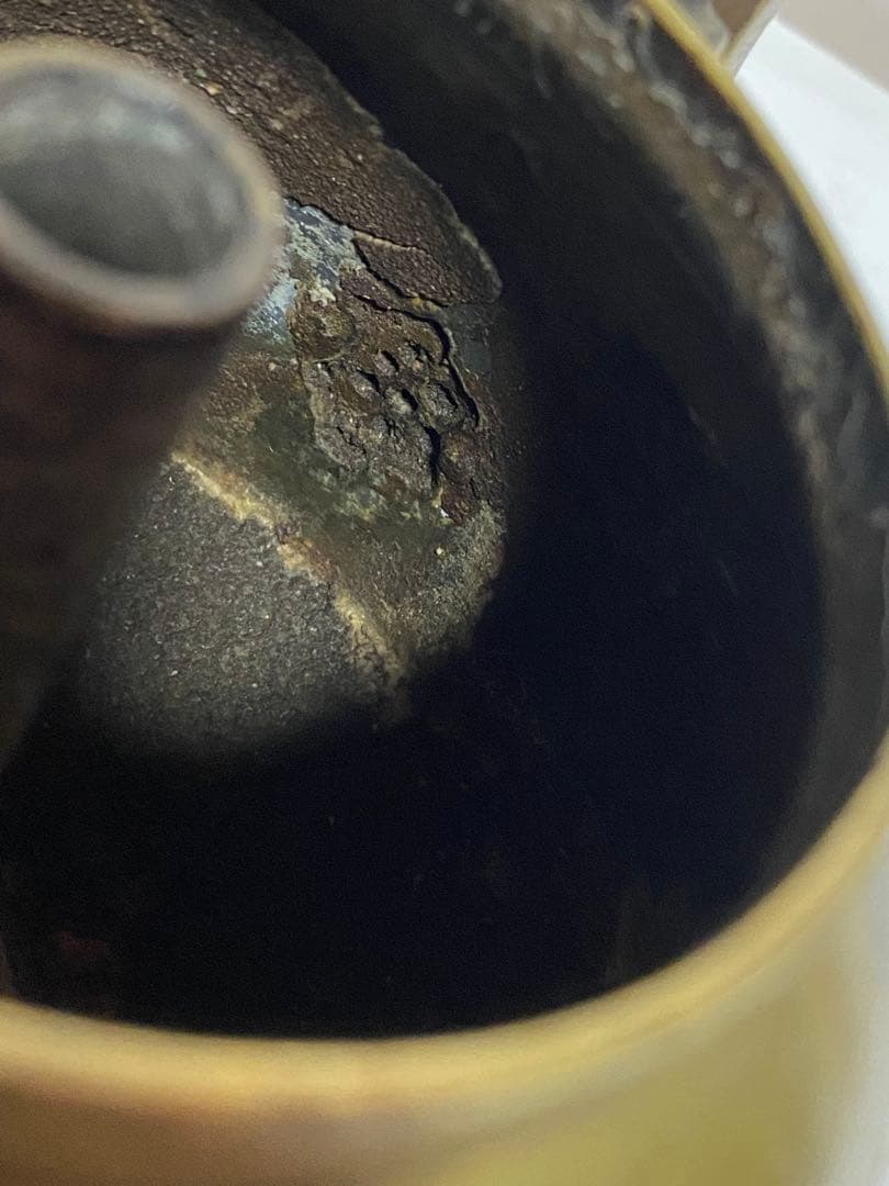 ♦中国清時代 真鍮製 薬鑵 薬缶 酒缶 茶器やかん 銅器銅製 珍物 古美術骨董品