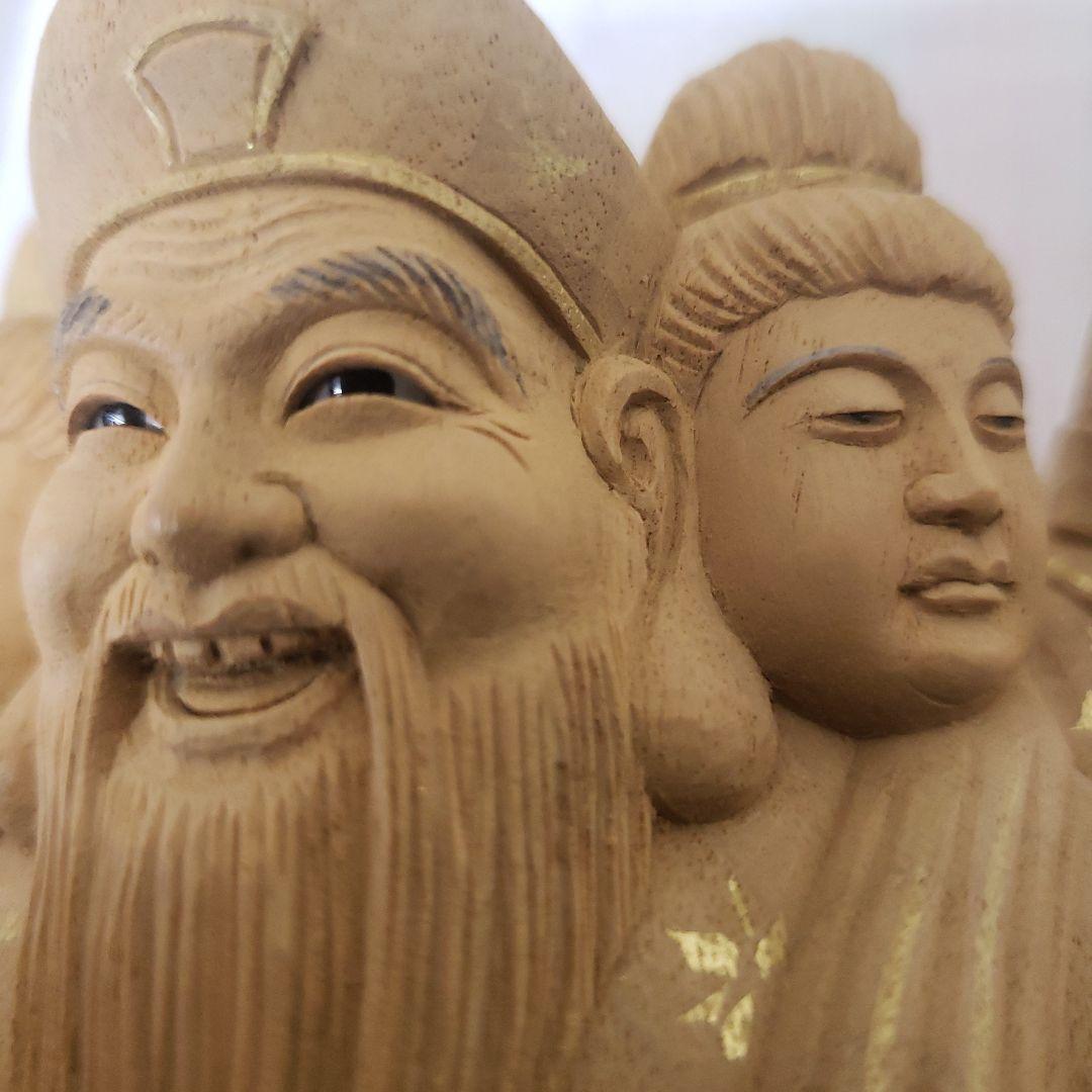 Ｂフライデー蔵出し特価仏像特上彫り香木 三面大黒天5寸立 眼入五穀豊穣 商売繁盛