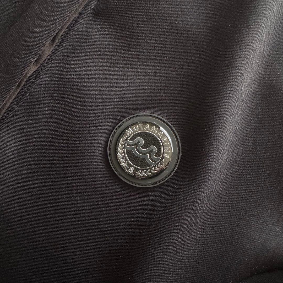 タグ付き　ムータマリンゴルフ　ワンピース　半袖　ロゴプリント　ベルト　黒　フレア