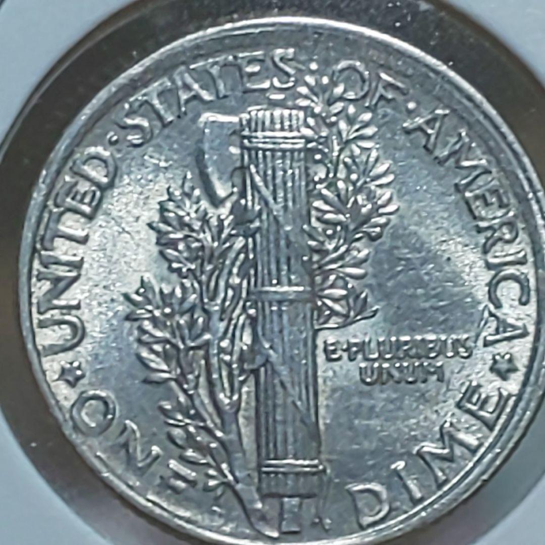 「1921年-D 」マーキュリー・ダイム 銀貨 【フルステップ・バンズ】【美品】