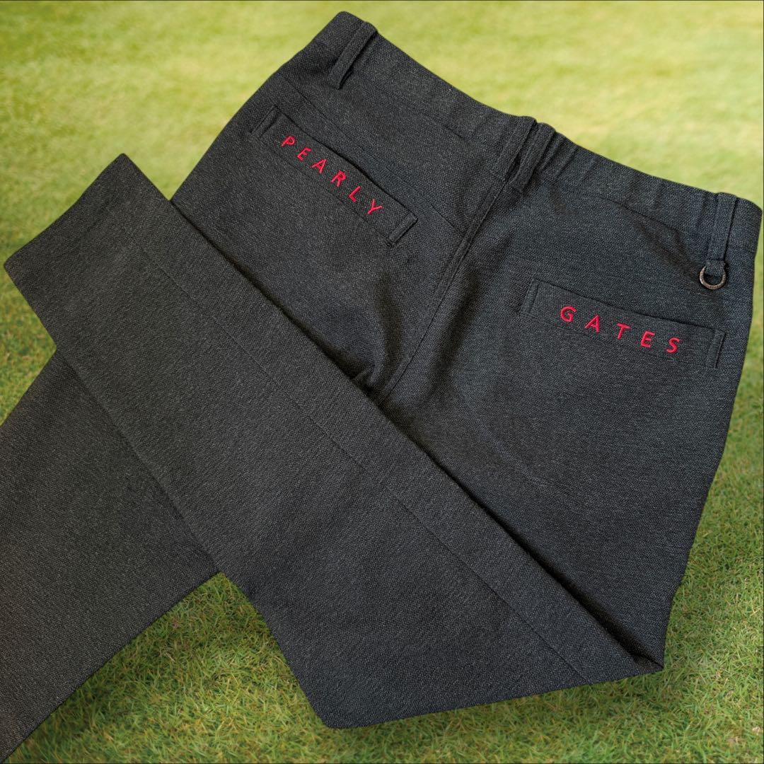 パーリーゲイツ　パンツ　L〜XL相当 グレー　コットン素材　チャコールグレー　5