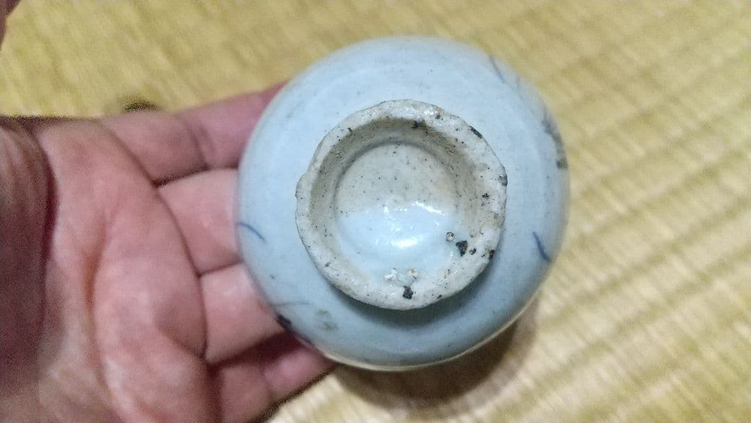 蘭紋 初期伊万里 酒杯(径7、2cm) 本金直