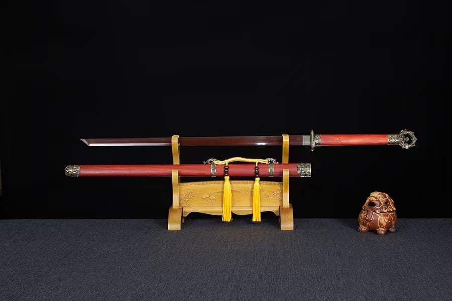 紅蓮青炎唐刀-模様鋼が赤くなる 古兵器   武具　刀装具　日本刀　模造刀 居合刀