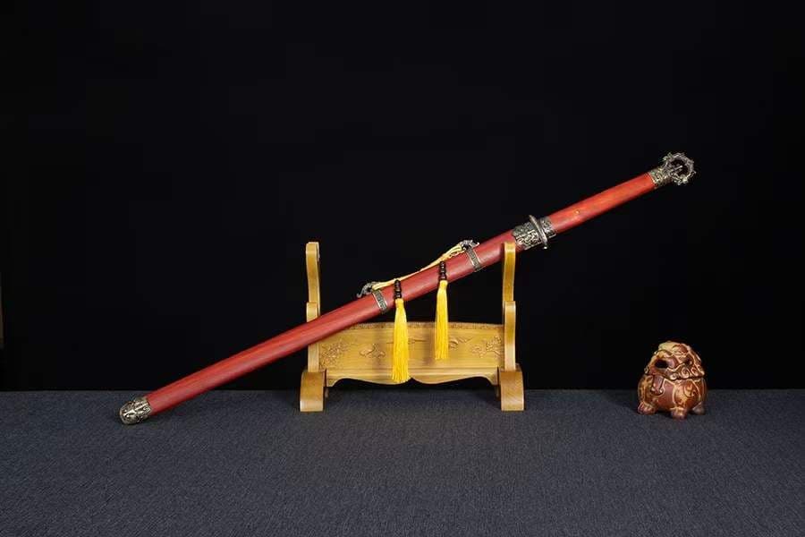 紅蓮青炎唐刀-模様鋼が赤くなる 古兵器   武具　刀装具　日本刀　模造刀 居合刀