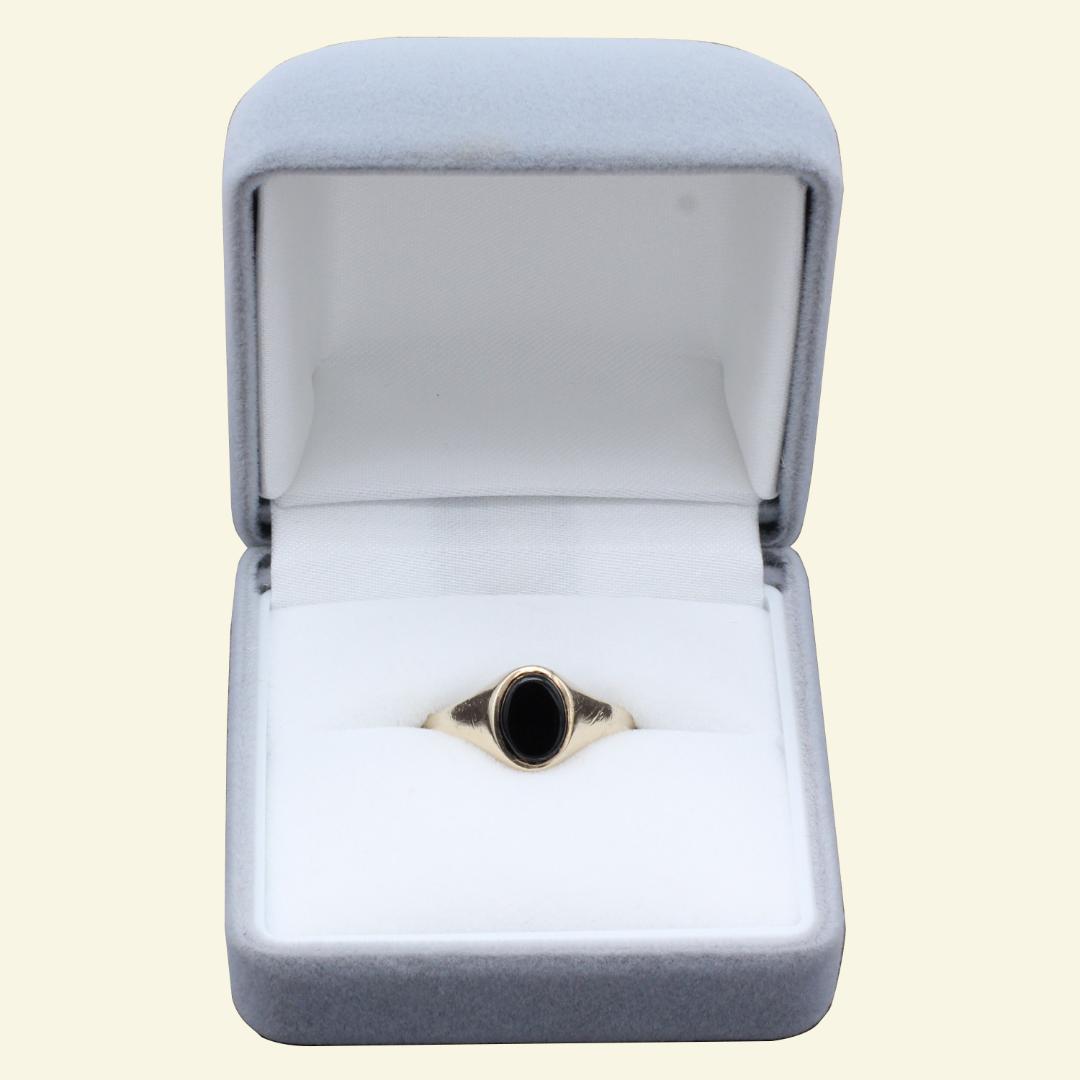 【アンティーク】シグネットリング（オニキス）（9K）12号【J22022】