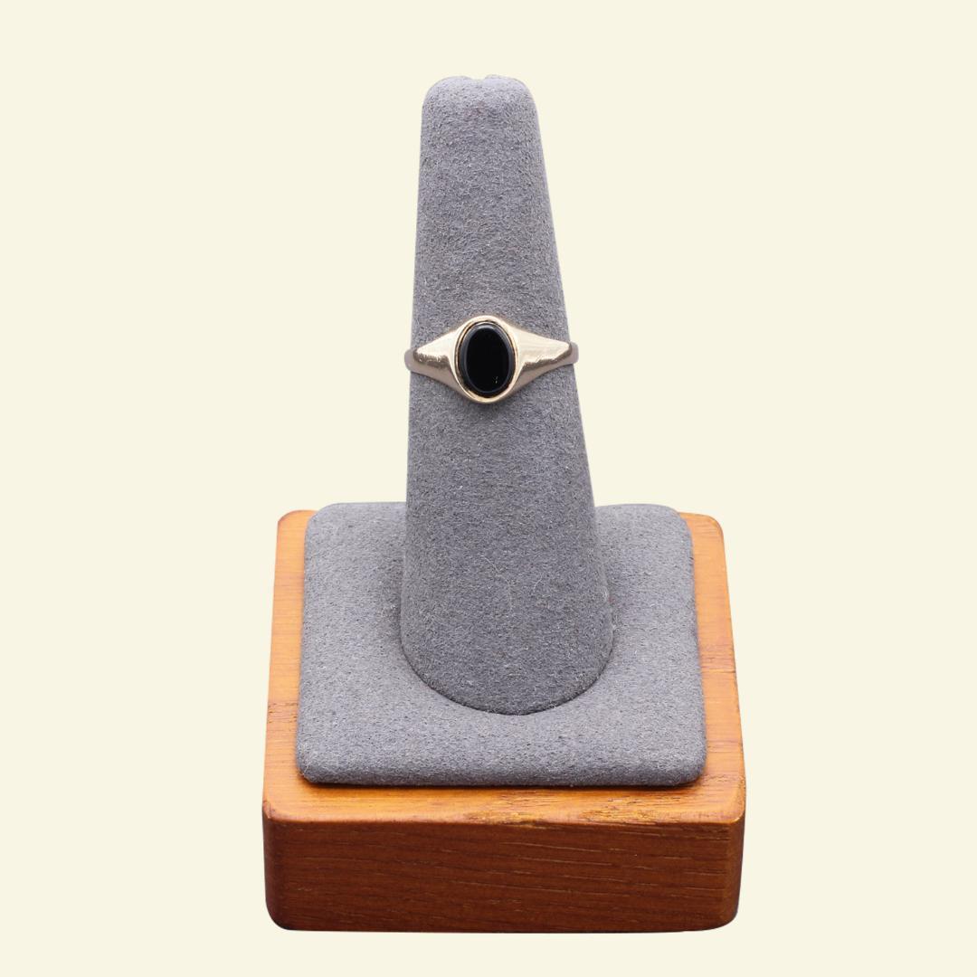 【アンティーク】シグネットリング（オニキス）（9K）12号【J22022】