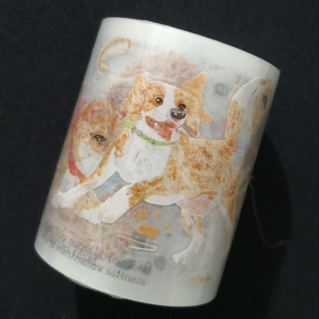 【8800】海外　マステ　5m巻売り　マットPETカッティング　動物　ワンチャン