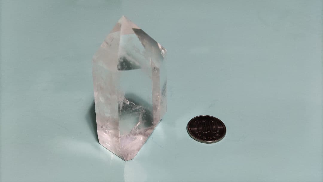 パワーストーン　天然石　エンジェルラダー入り水晶　ポイント　141g　No112