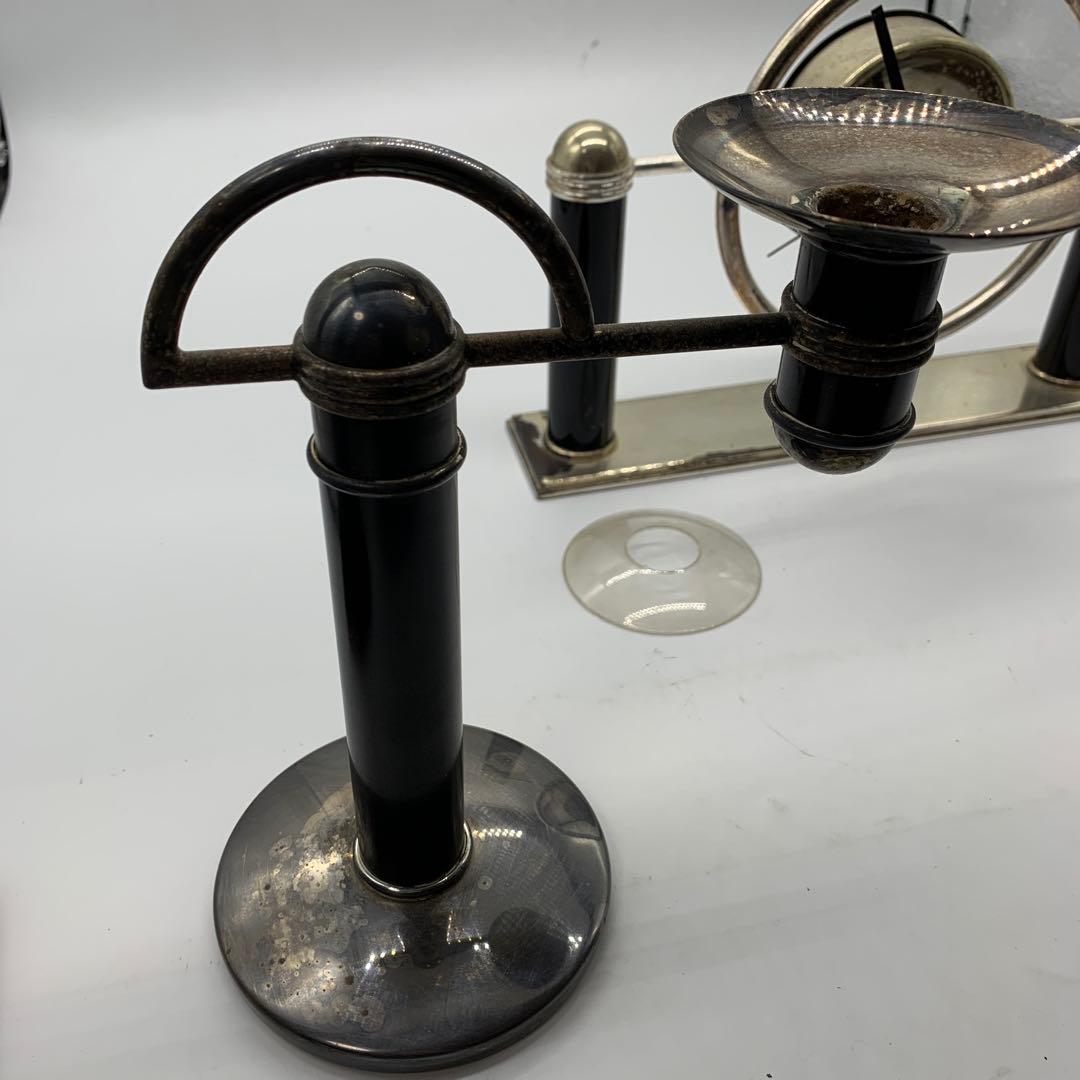 クリストフル 卓上時計 キャンドルスタンド セット 稼働品