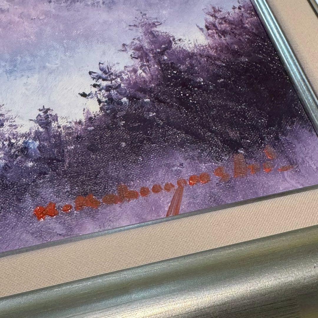 絵画　小林幸三作: 富士　油絵　豪華額装　黄金　富士山