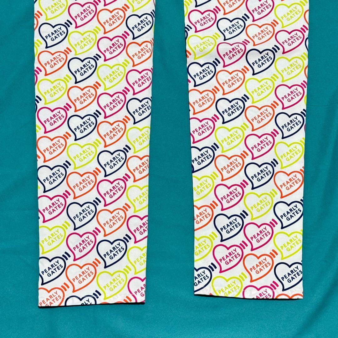 新品タグ付 PEARLY GATES ハート柄パンツ 22年モデル定価3.2万円