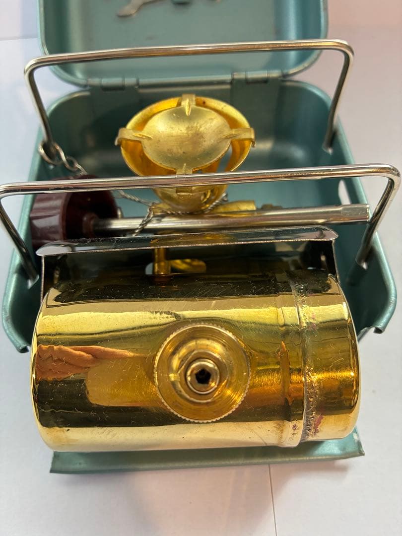 シングルバーナーコンロ ゴールド/グリーン