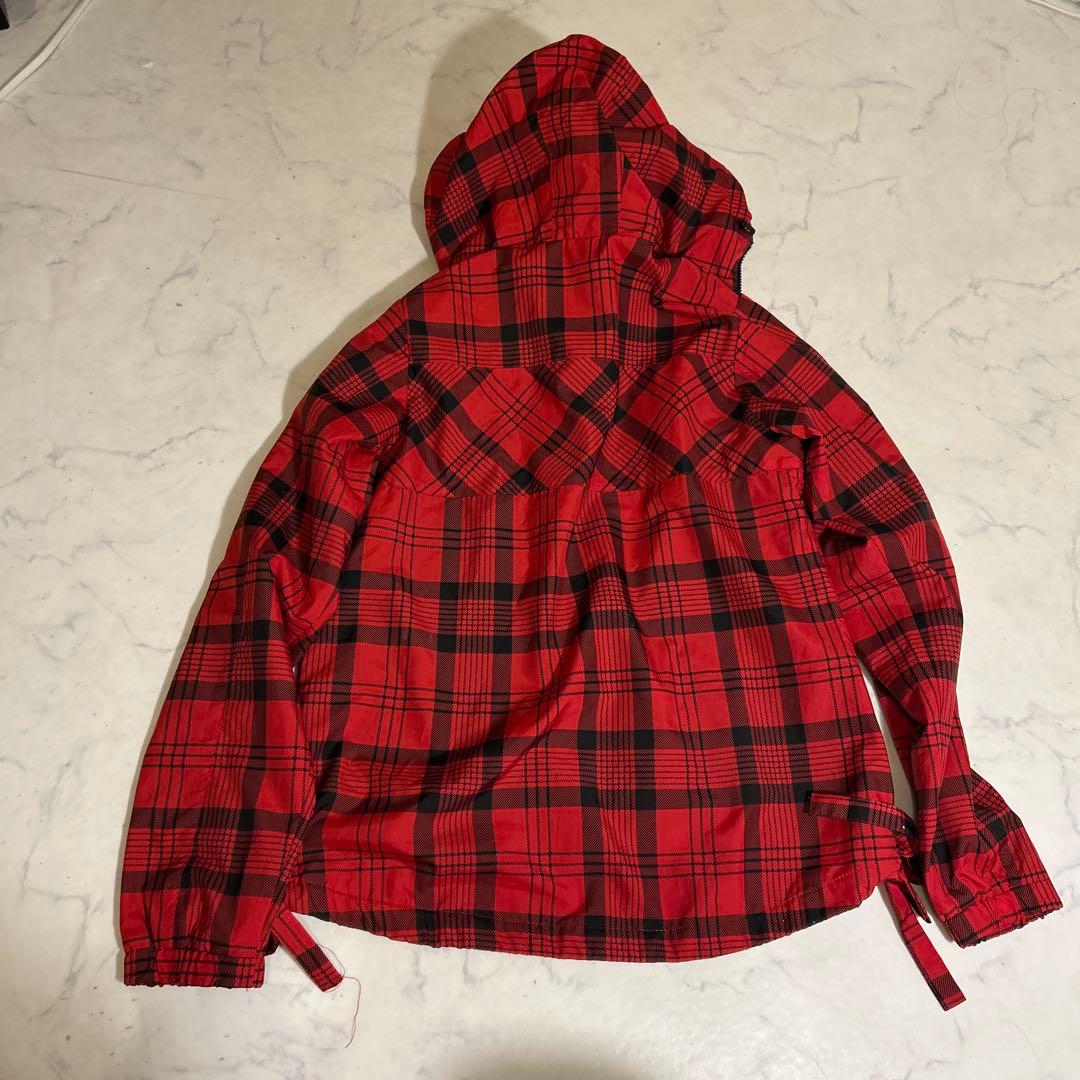 【新品】Adidas 赤黒チェック ジップパーカー サイドリボン　ジャージ