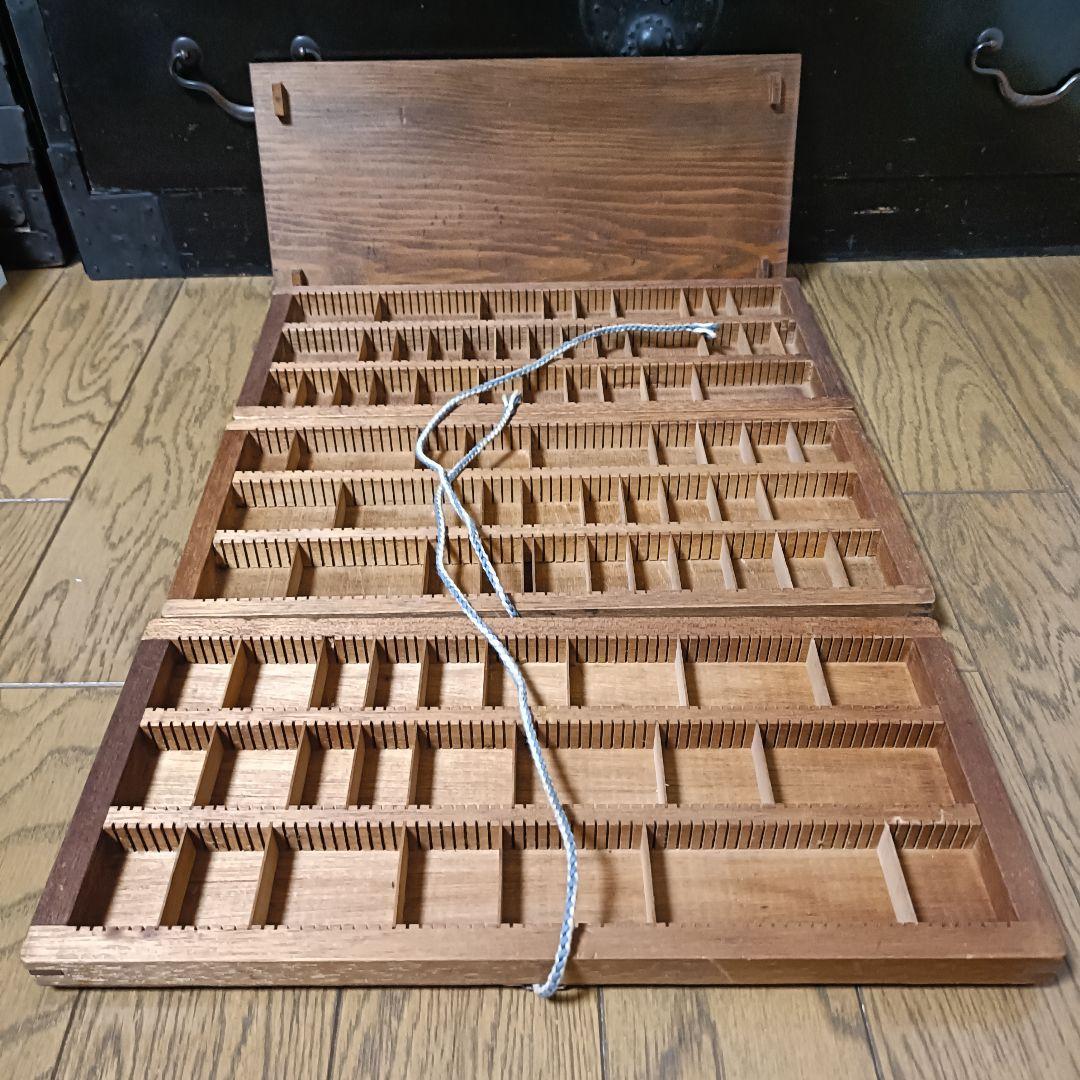 プリンタートレイ　活字ケース　3段重　収納箱　アンテーク