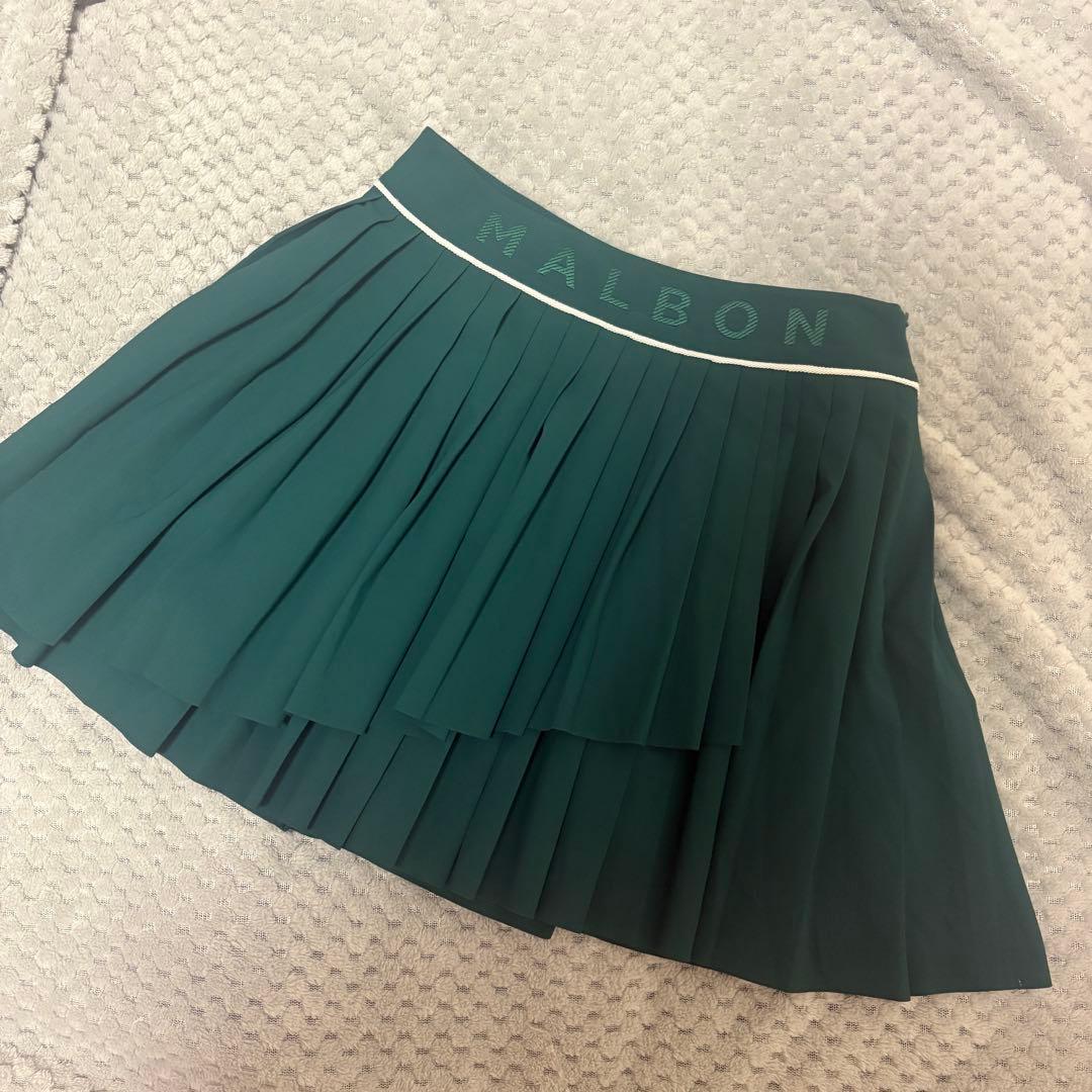 ゴルフウェア マルボンゴルフ アシンメトリー プリーツスカート 64 グリーン