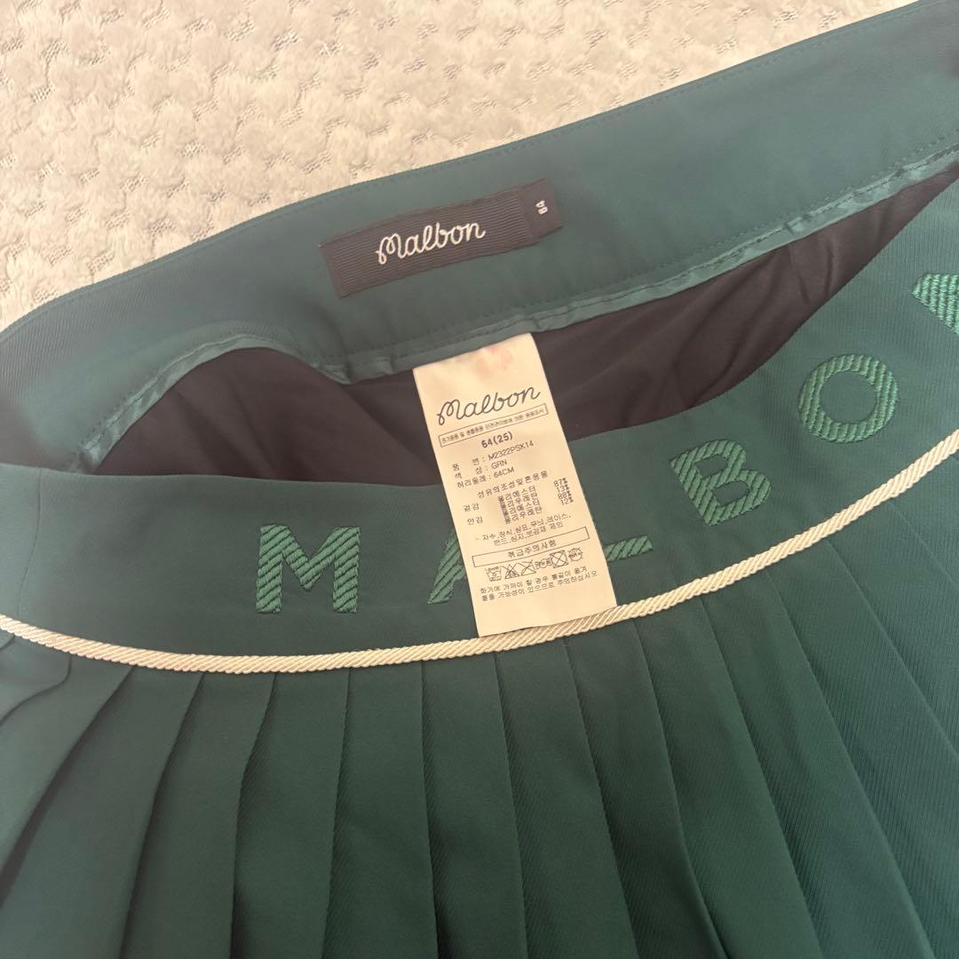 ゴルフウェア マルボンゴルフ アシンメトリー プリーツスカート 64 グリーン