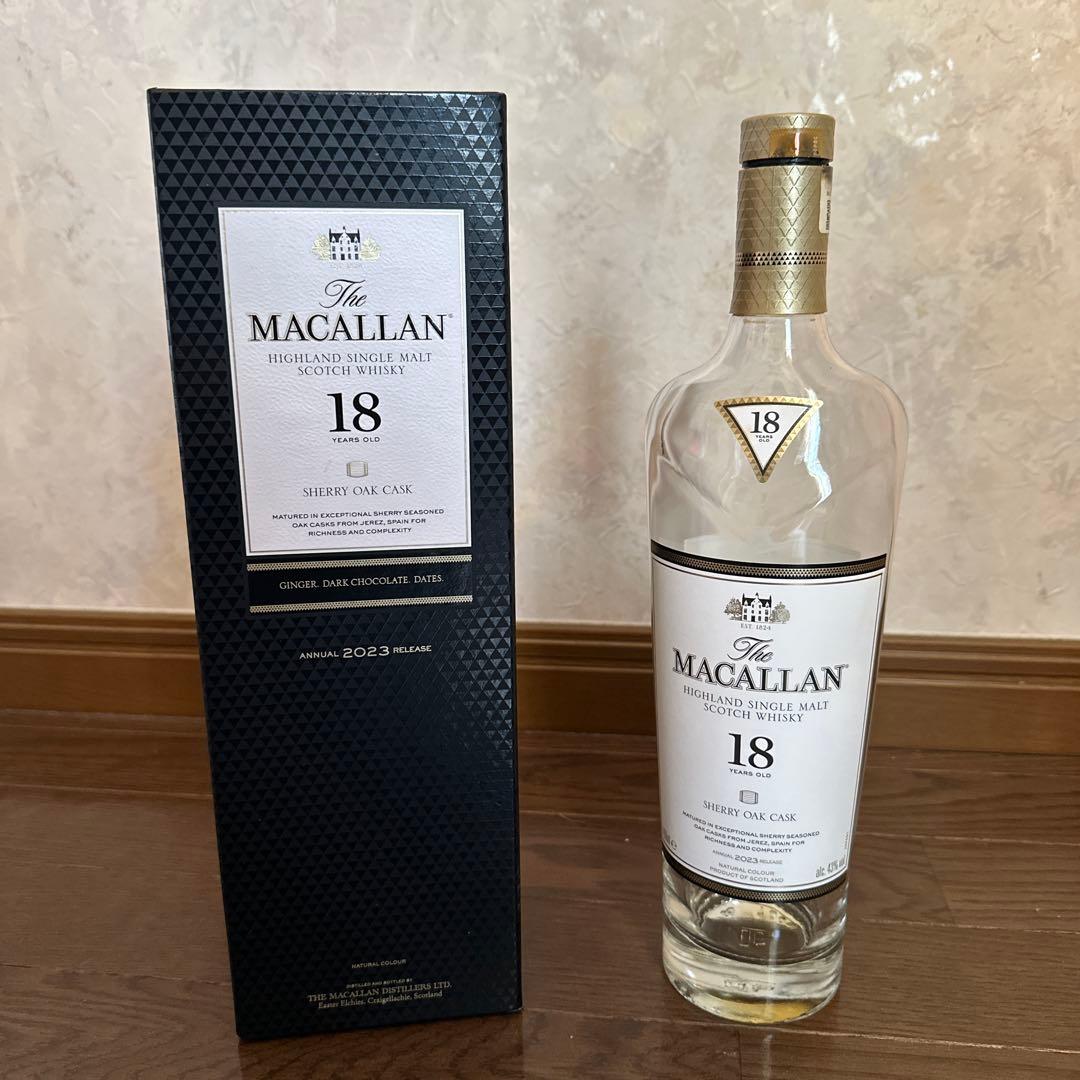 【空瓶・空箱】The Macallan 18年 シェリーオークカスク 700ml