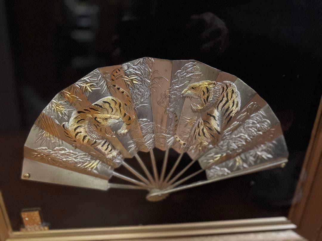 彫金純金純銀鍍金扇（額に入ったままの発送に変更します）