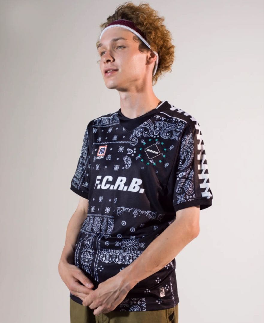F.C.R.B. × MEYBA ゲーム シャツ バンダナ ペイズリー XL