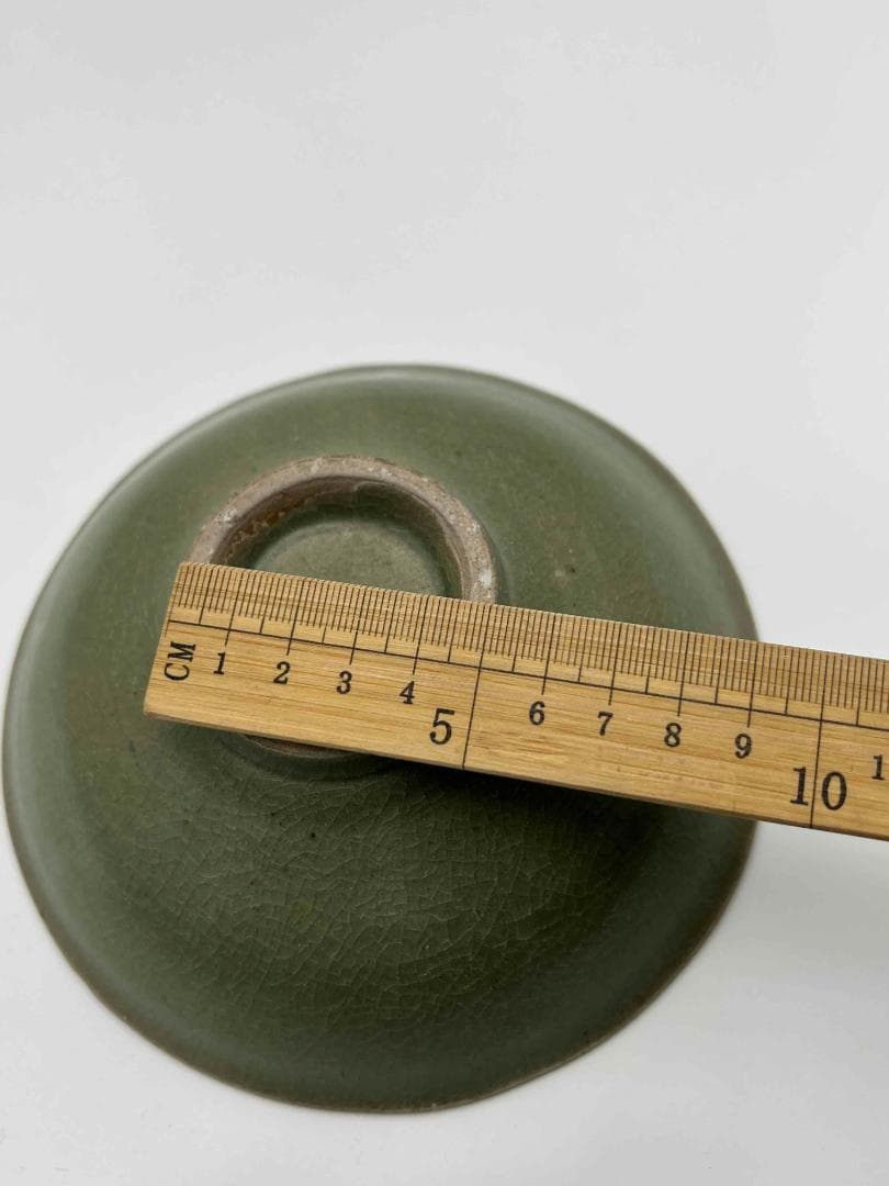 宋時代　青磁　耀州窯刻花碗　龍泉盞　茶碗　【旧家蔵出し】 唐物(A-64)