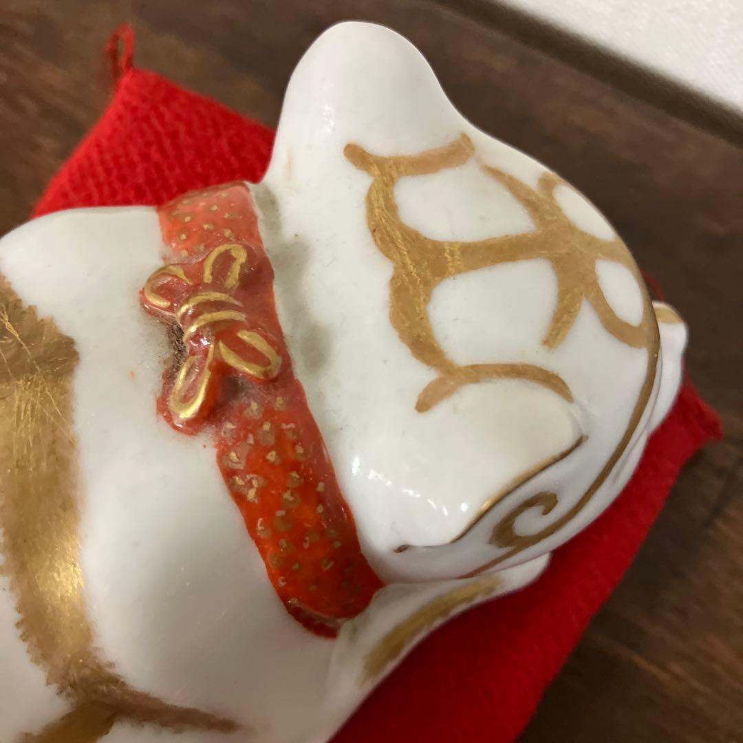 ☆眠り猫　明治後期　九谷焼☆