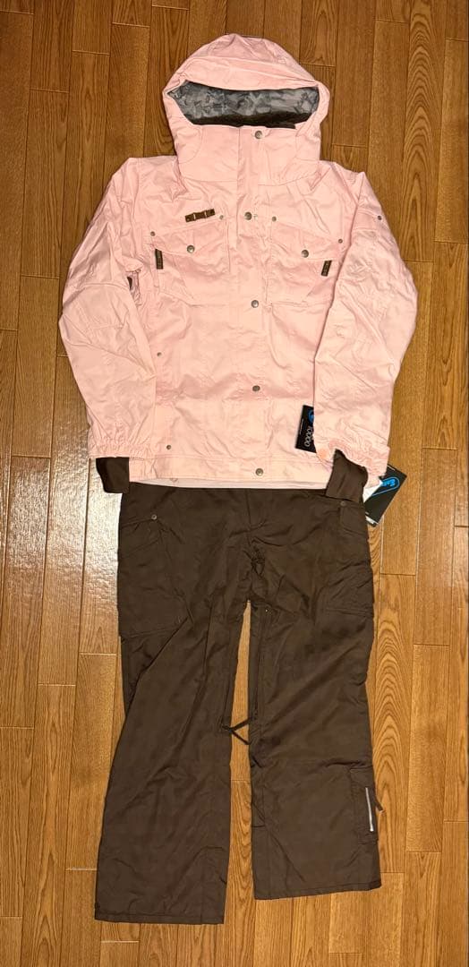 【新品・訳あり・バラ売り不可】arg スノーボードウェア上下　ピンク×ブラウン