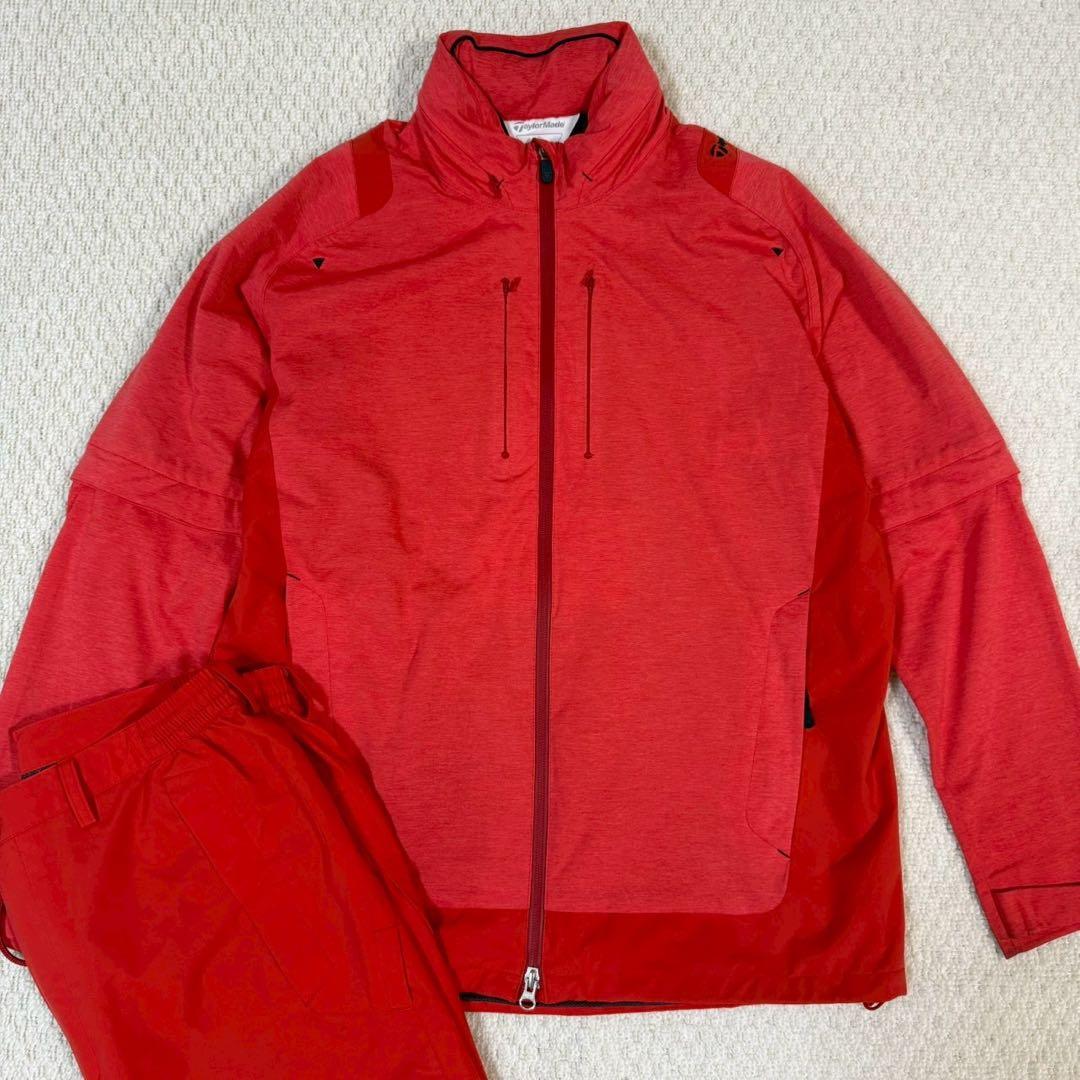 テーラーメイド 雨具 レインウェア セットアップ 赤 XL メンズ O