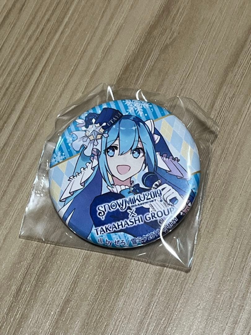 雪ミク　缶バッジ　タカハシグループ