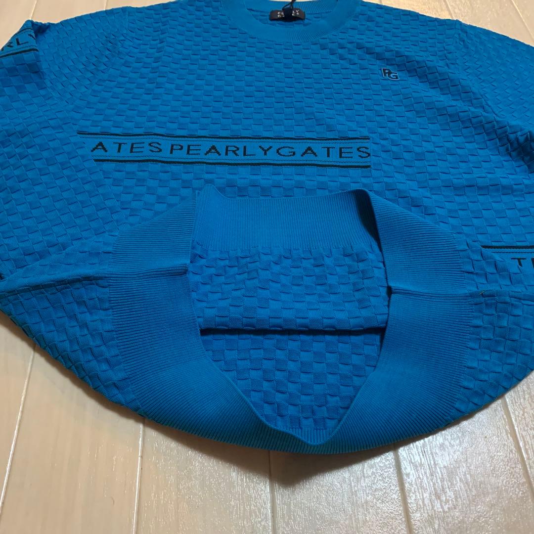 新品■33,000円【パーリーゲイツ】メンズ　長袖セーター ウェア 4/M 青