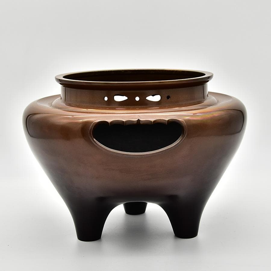 人間国宝 釜師 高橋敬典 風炉師 鍋谷友賢 合作 唐銅朝鮮風炉 南鍄摘 鉄釜茶釜