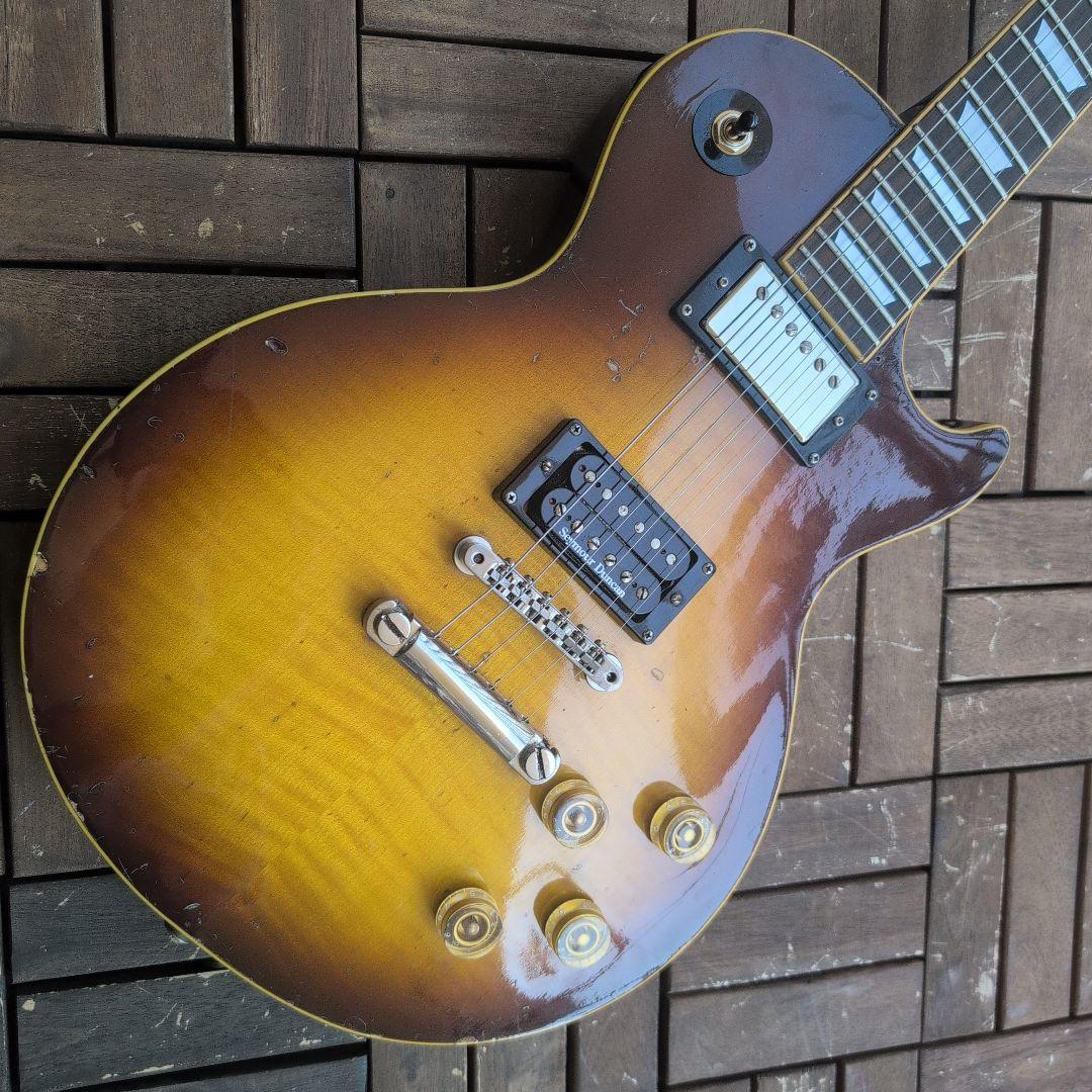 GRECO EG 77年 レスポール セミホローの虎目ボディ！