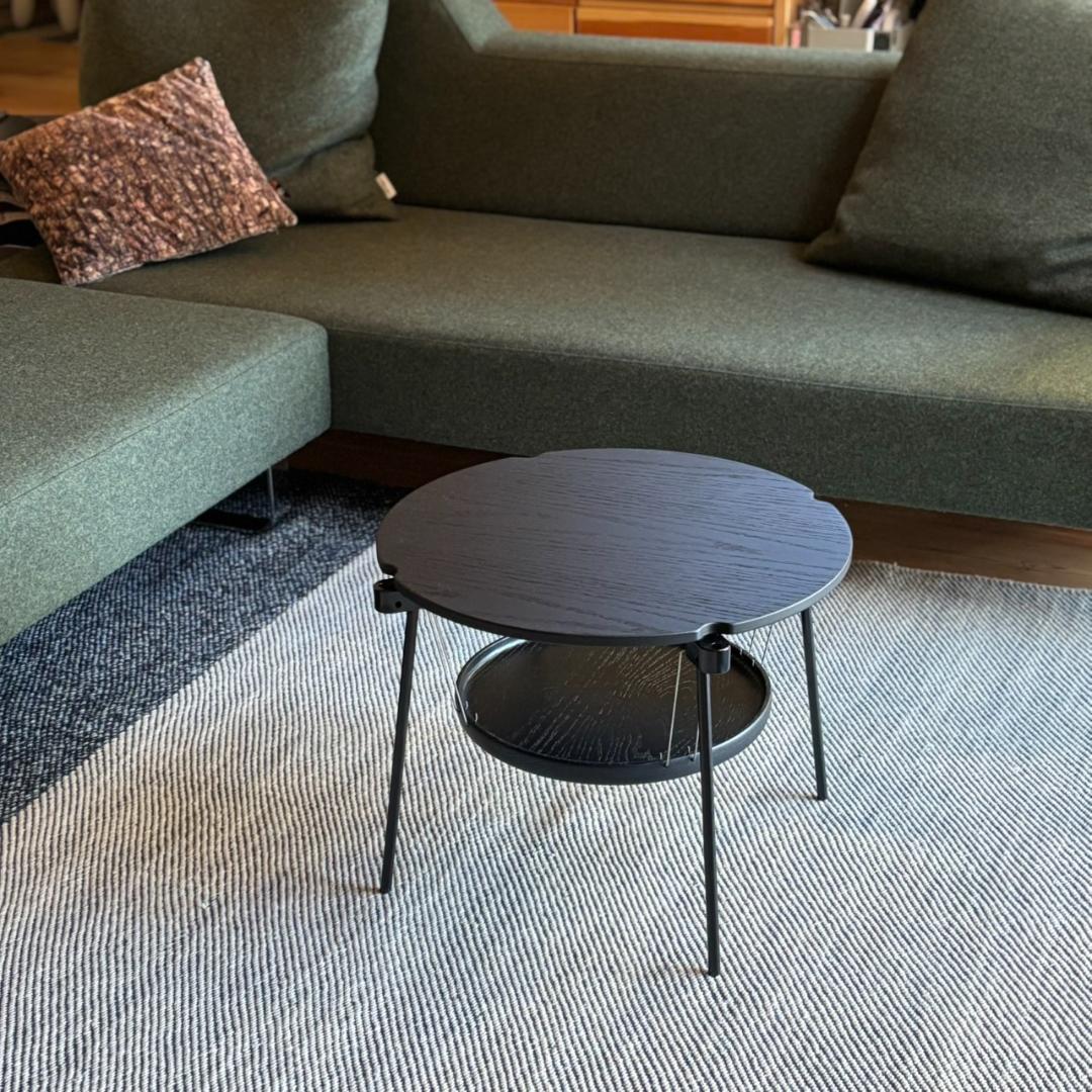 【未使用】hxo design ラウンドテーブル 黒 専用アンダートレイ付