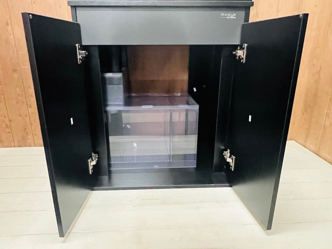 600×450x450x㎜オールガラスオーバーフロー水槽セット　ブラックシリコン